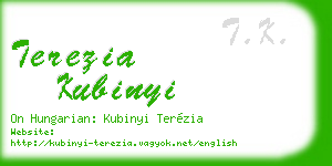 terezia kubinyi business card